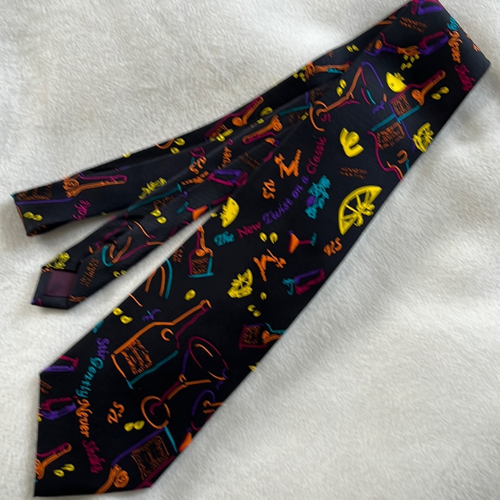 Black fun party tie